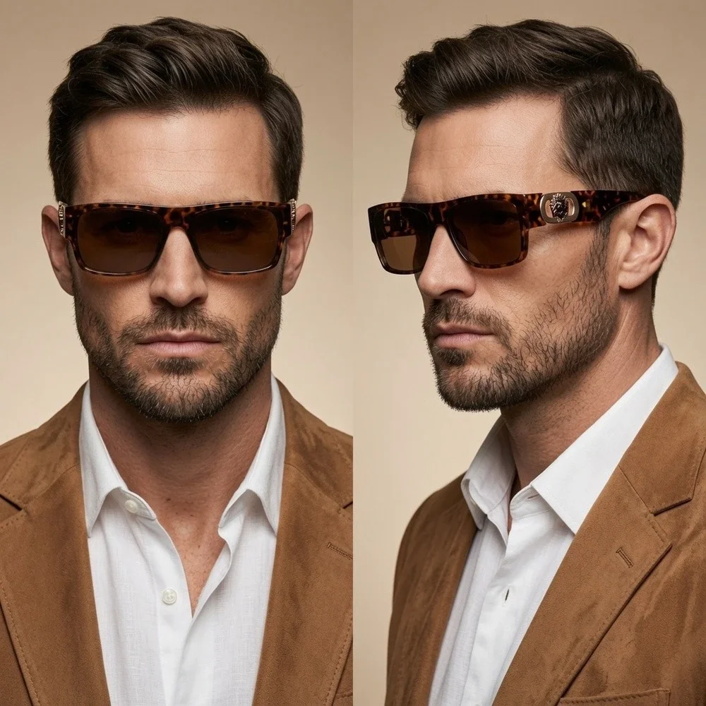 Mens Tortoise Sunglasses Eyewear Luxury Aesthetic Suede Jacket Style 90s Fashion